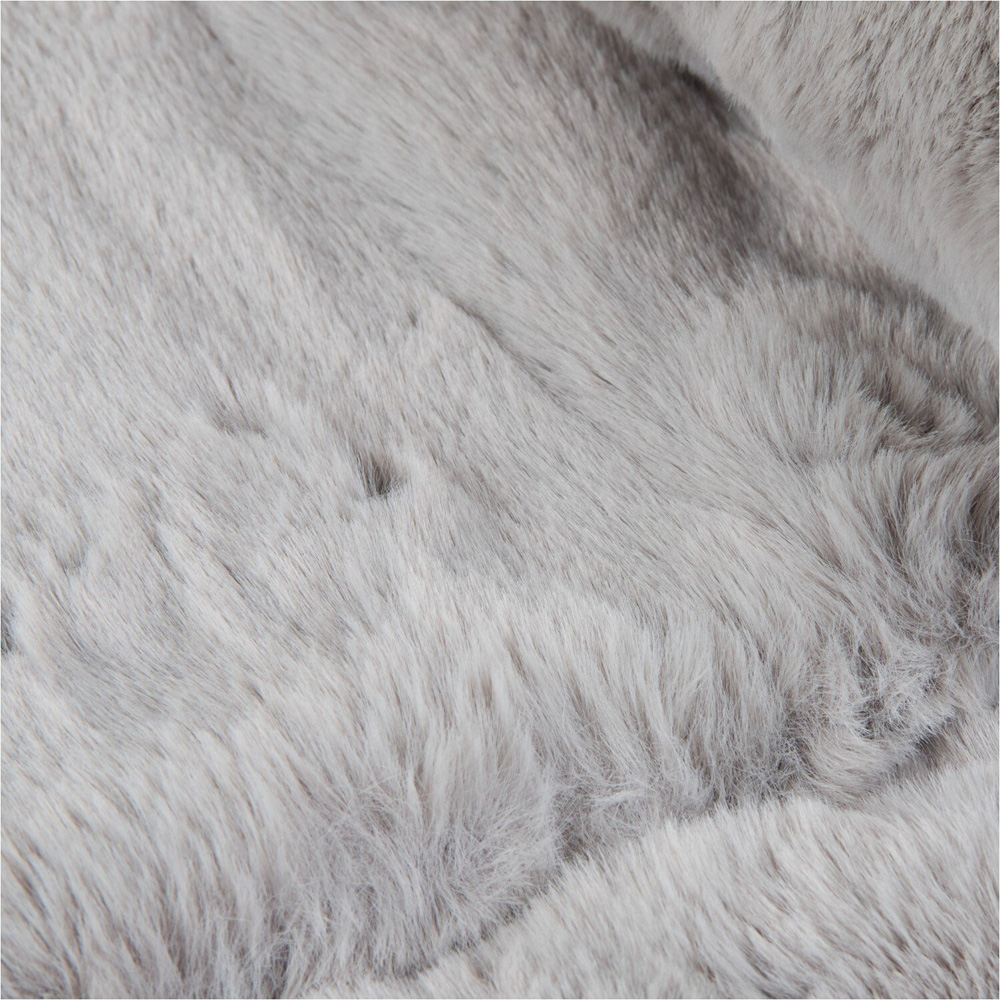 Large Rabbit Faux Fur Throw Grey Image 6