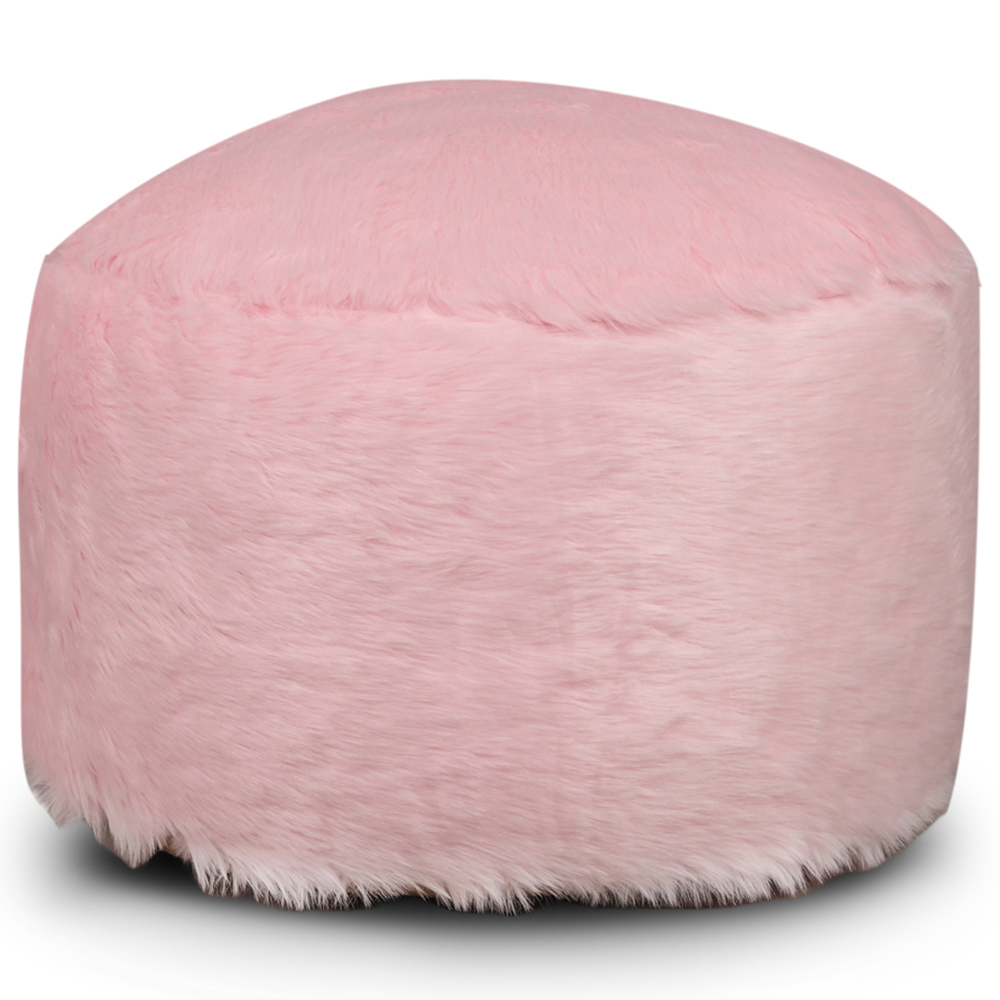 Kaikoo Pink Fur Stool Image 2