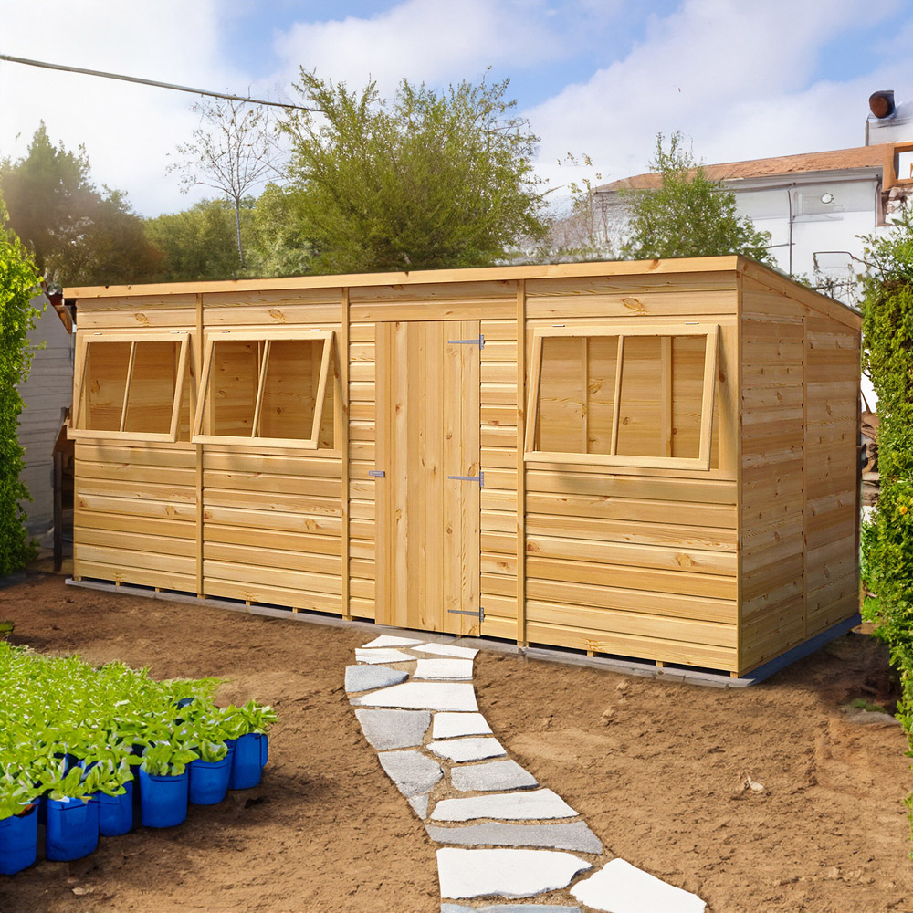 Shire 16 x 6ft Shiplap Pent Garden Shed Image 6