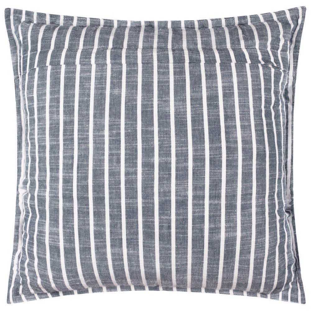 Yard Hessle Blue Stripe Cotton Cushion 45 x 45cm Image 3