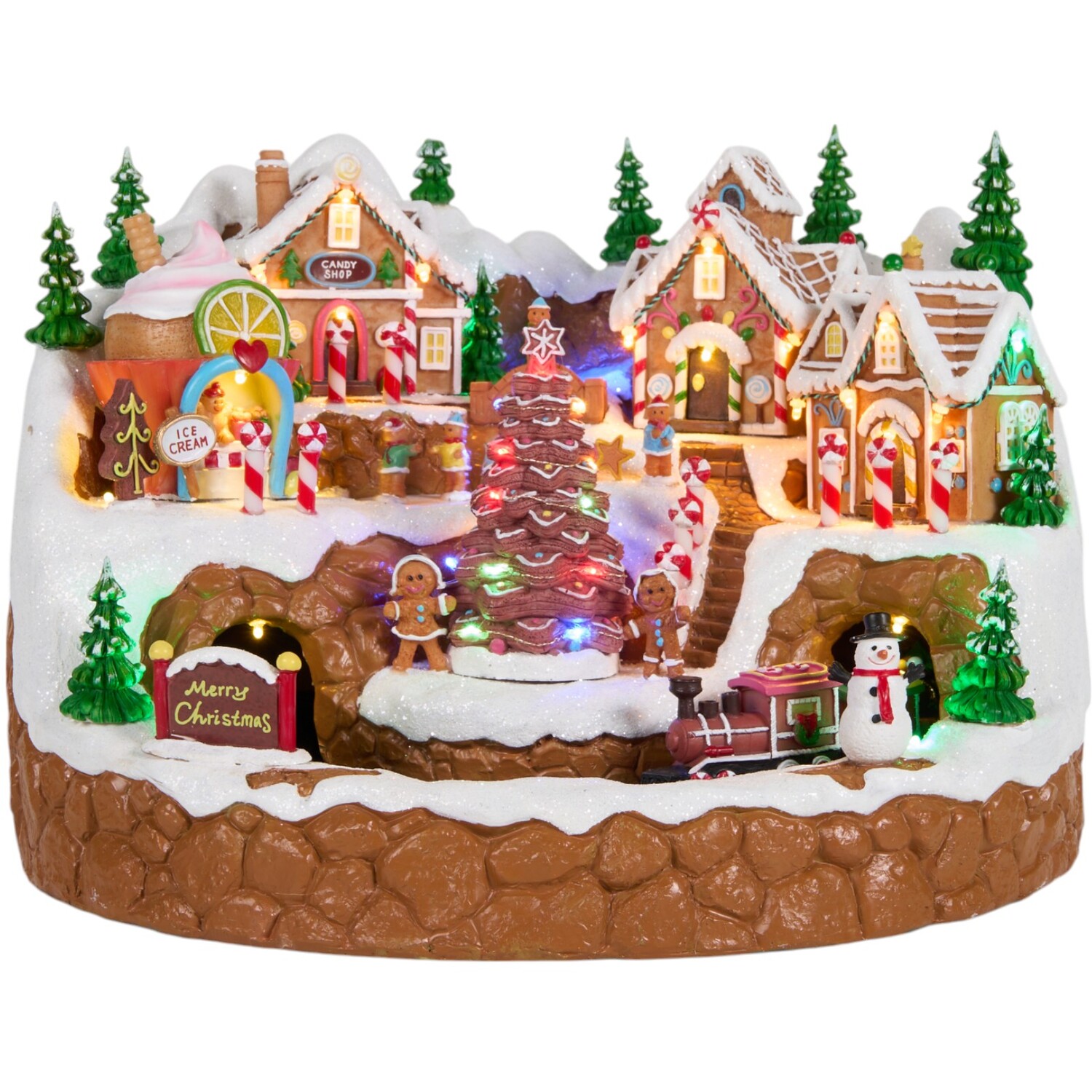 Christmas Gingerbread Village SceneBrown Image 4