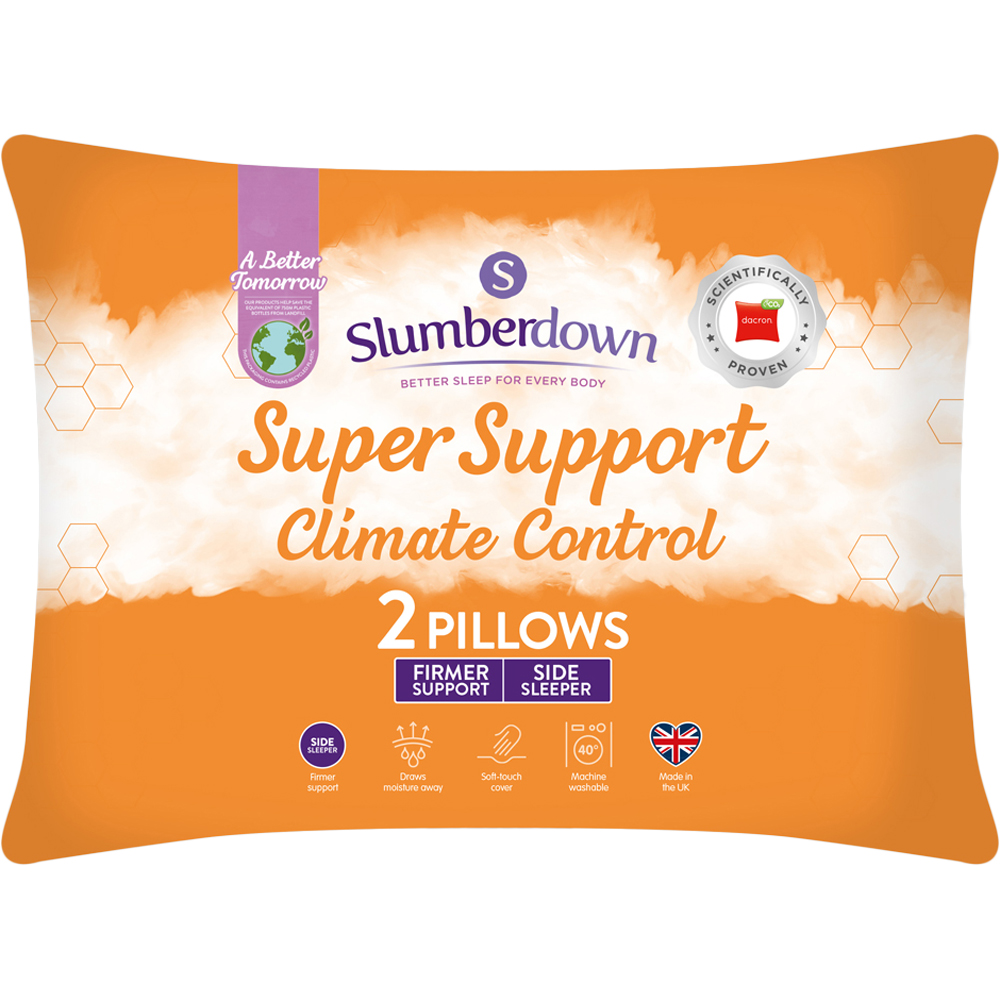 Slumberdown Climate Control Super Support Pillow 2 Pack Image 1