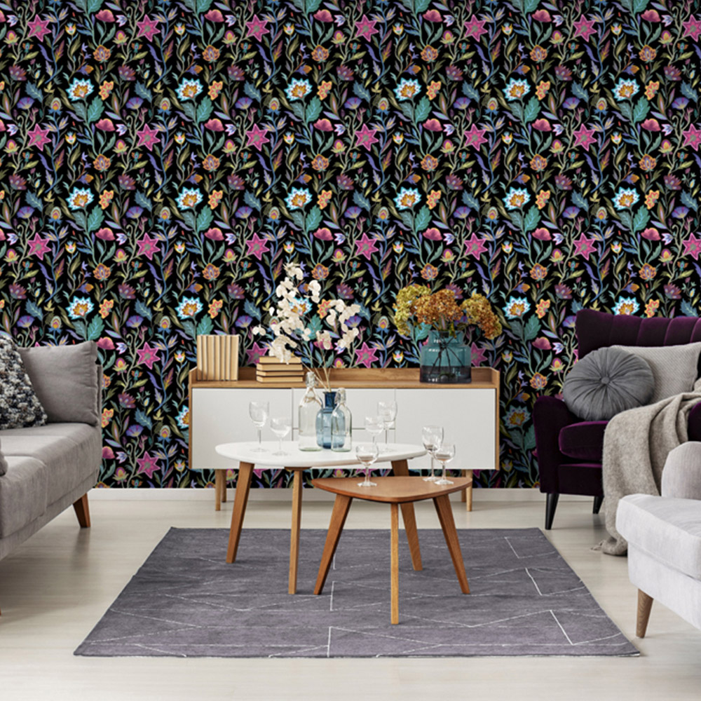 Arthouse Lush Paradise Black Wallpaper Image 3