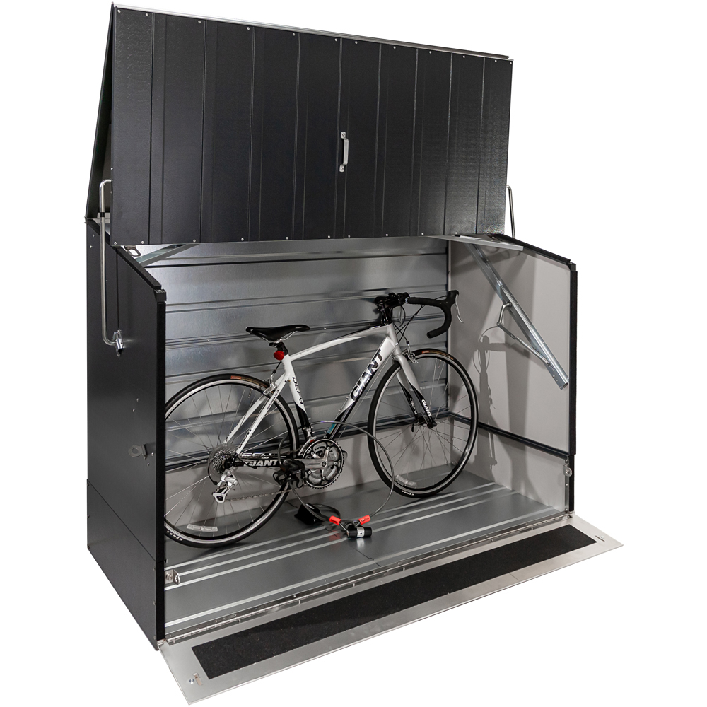 Trimetals ProtectaCycle Secure 4 x 6ft Anthracite Bike Storage Shed with Ramp Image 2