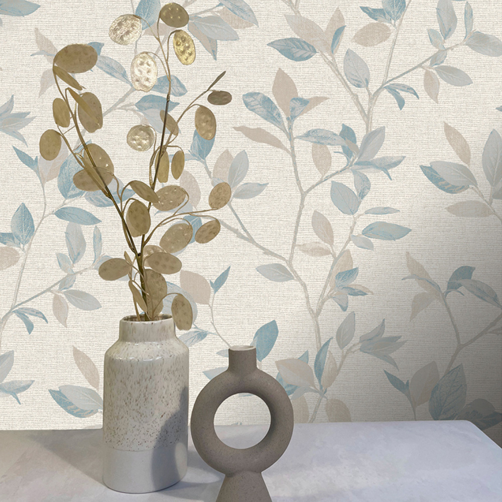 Rasch Silver Birch Blue Wallpaper Image 2