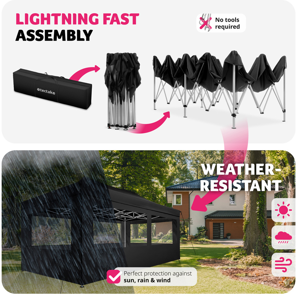 tectake Viola 6 x 3m Black Gazebo Image 4