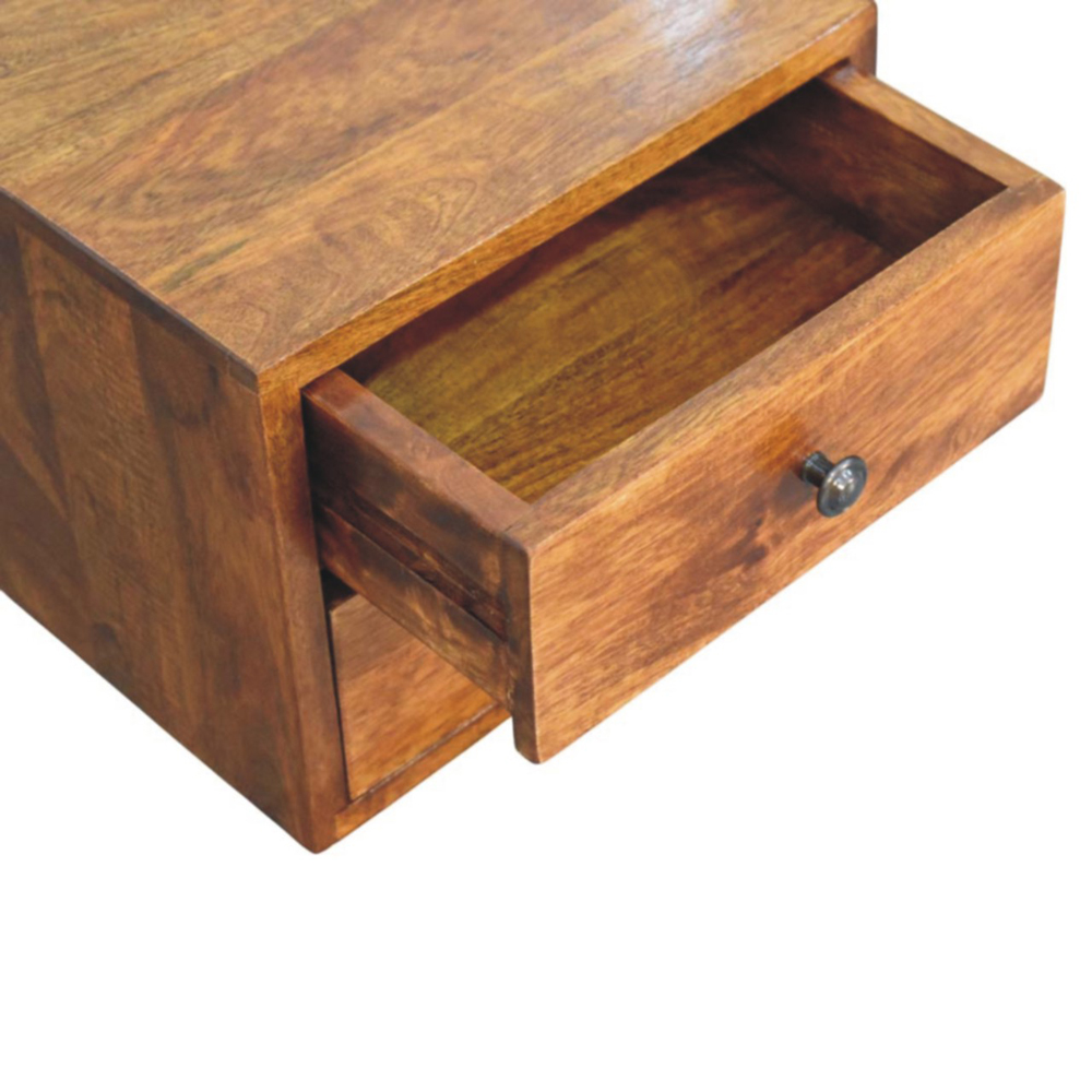 Artisan Furniture Solis Chestnut 2 Drawer Mango Wood Wall-Mounted Nightstand Image 7