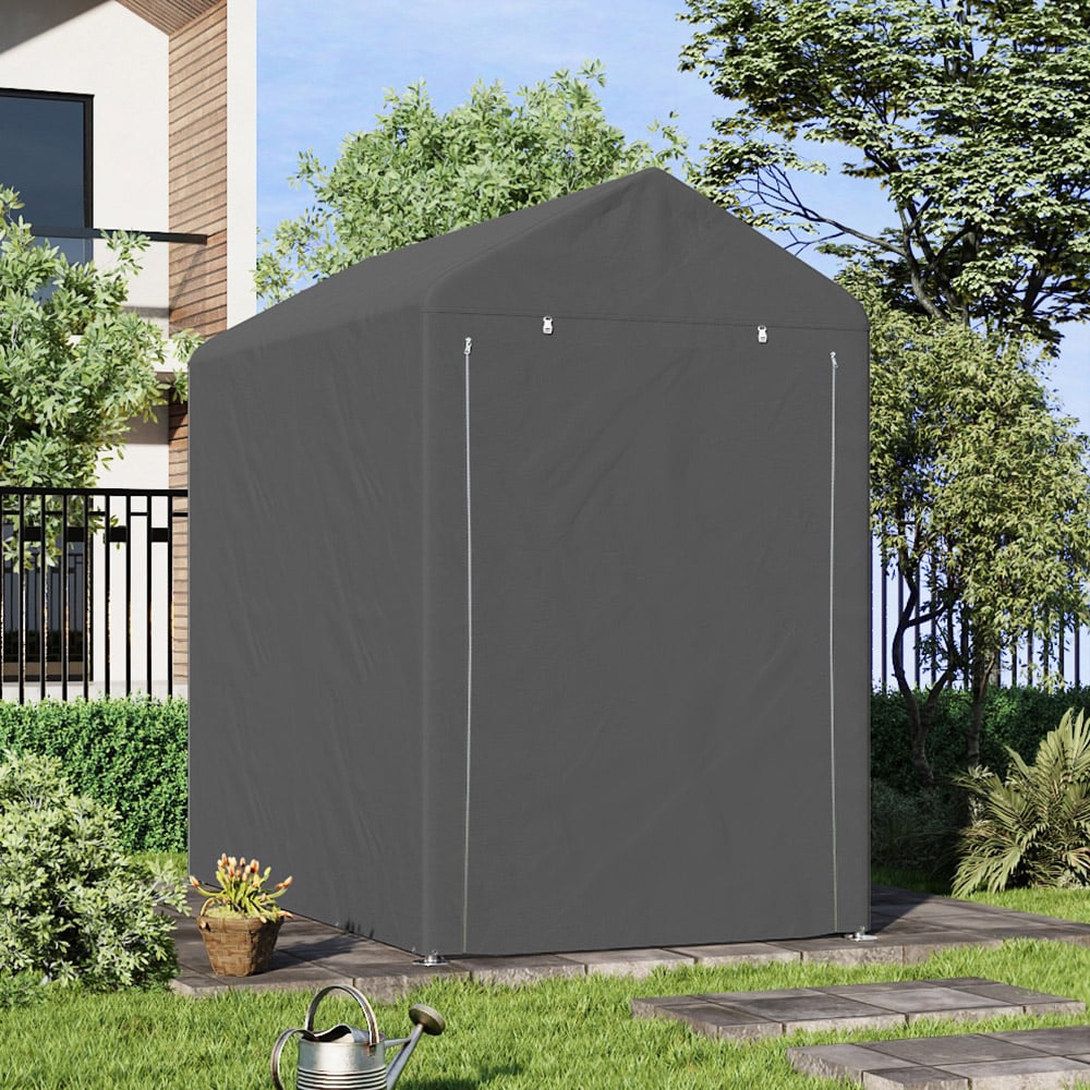 Living and Home 4 x 6ft Grey Foldable Waterproof Storage Shed Image 8