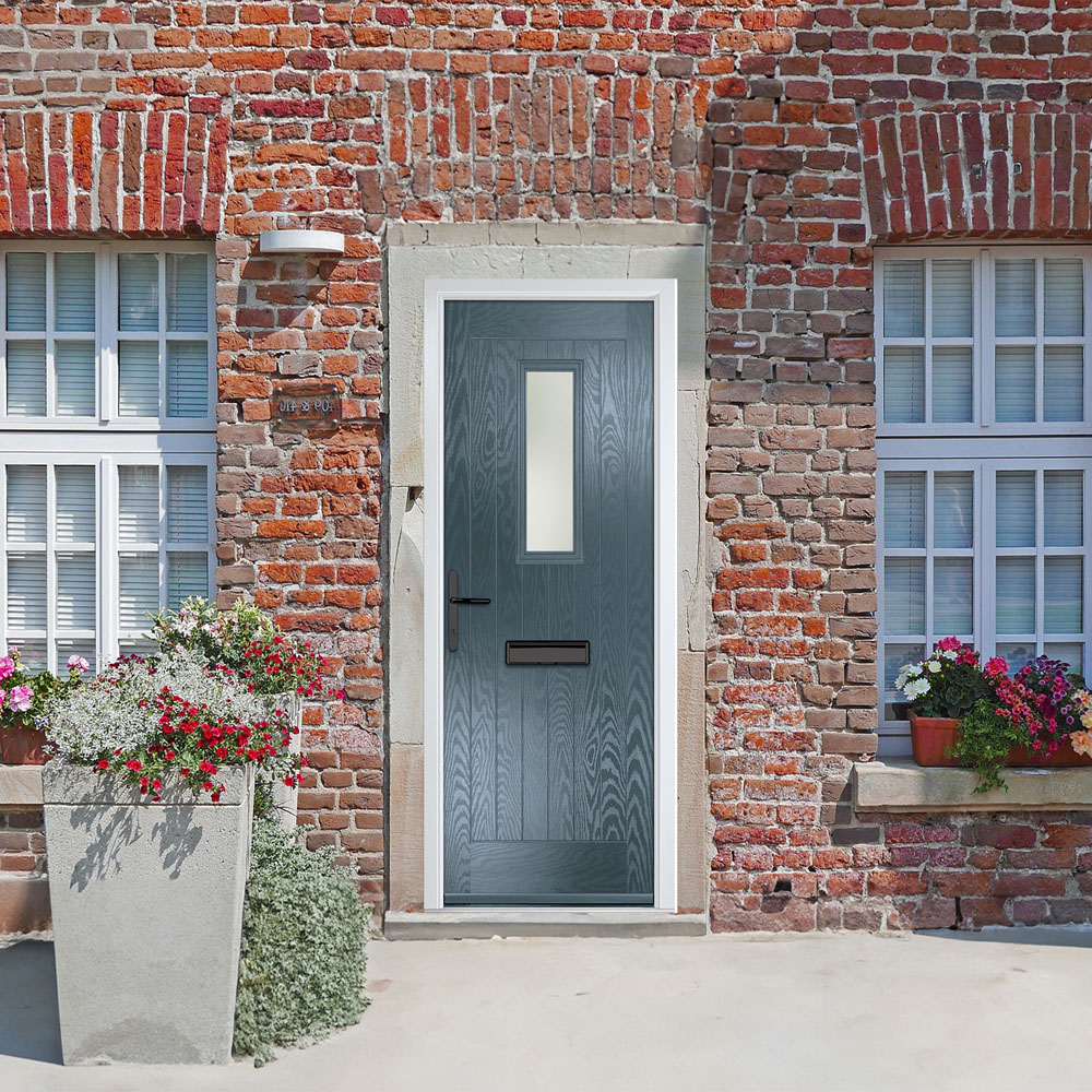Crystal-Direct Sunningdale Slate Grey GRP Stipolytte Glass Right Hand Open Front Door 2090 x 890mm Image 2