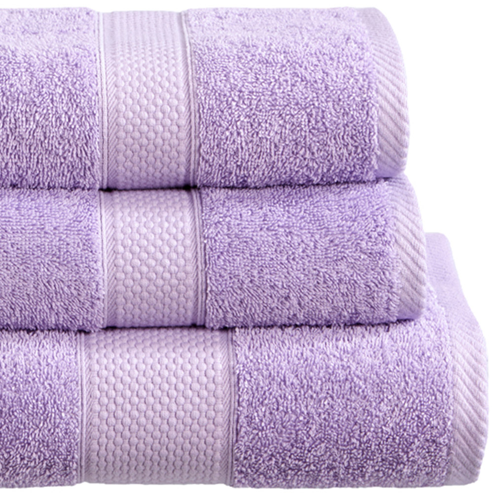 Imperial Ringspun Combed Cotton Lilac Turkish Hand Towel 2 Pack Image 2