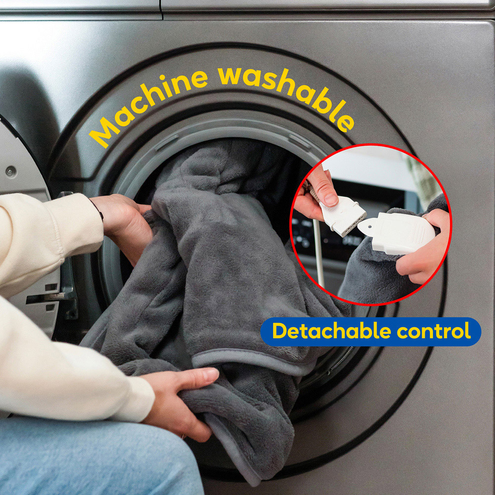 Russell Hobbs RHHT1004GR Grey Microfleece Heated Throw 180 x 130cm Image 6