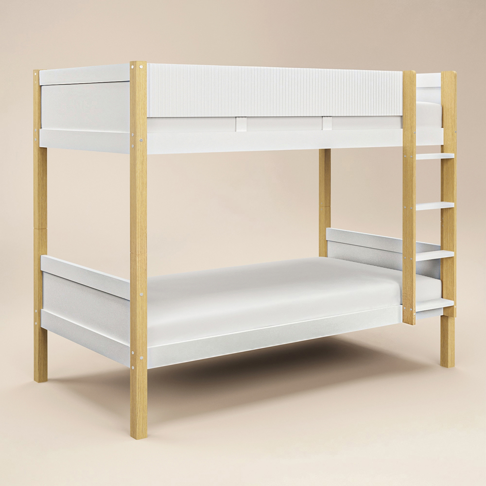 Flair Mateo White Ribbed Detachable Bunk Bed Image 2
