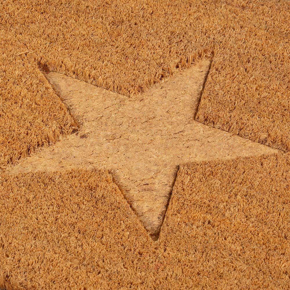 Eselle Astley Star Embossed Natural Coir Door Mat 40 x 60cm Image 4