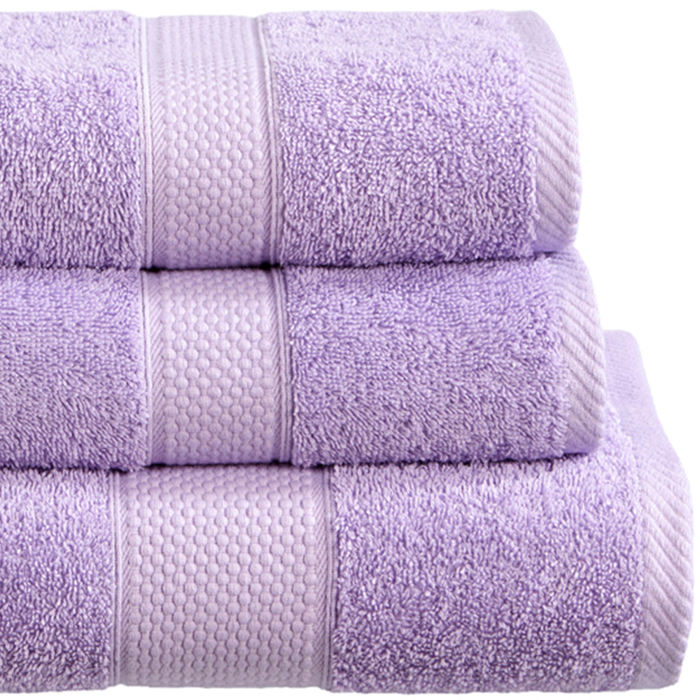 Imperial Ringspun Combed Cotton Lilac Turkish Face Towel 2 Pack Image 2