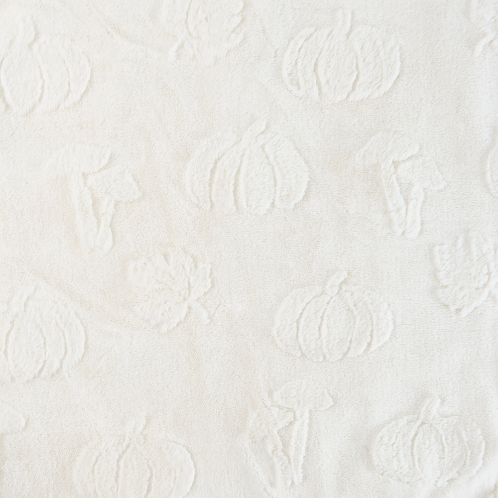 Pumpkin Woodland Faux Fur Throw White Image 3
