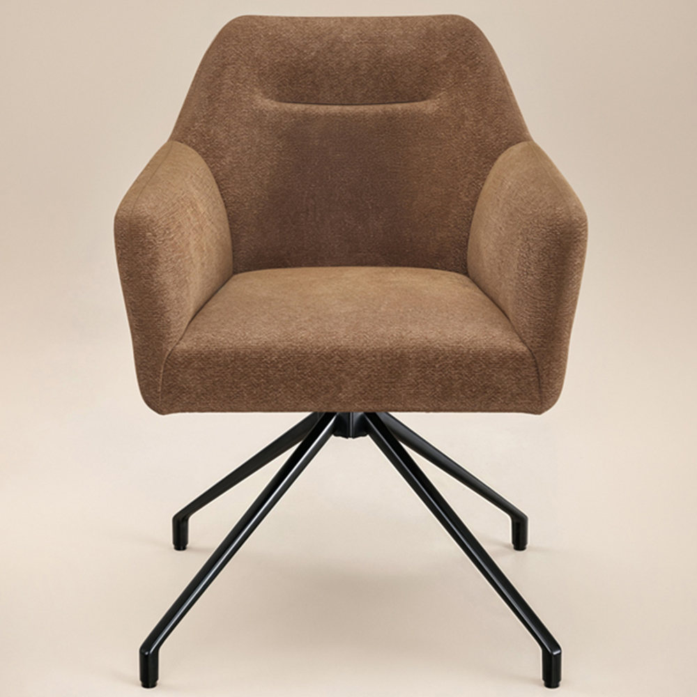 SOLACE+CO Isla Set of 2 Brown Swivel Dining Chair Image 2