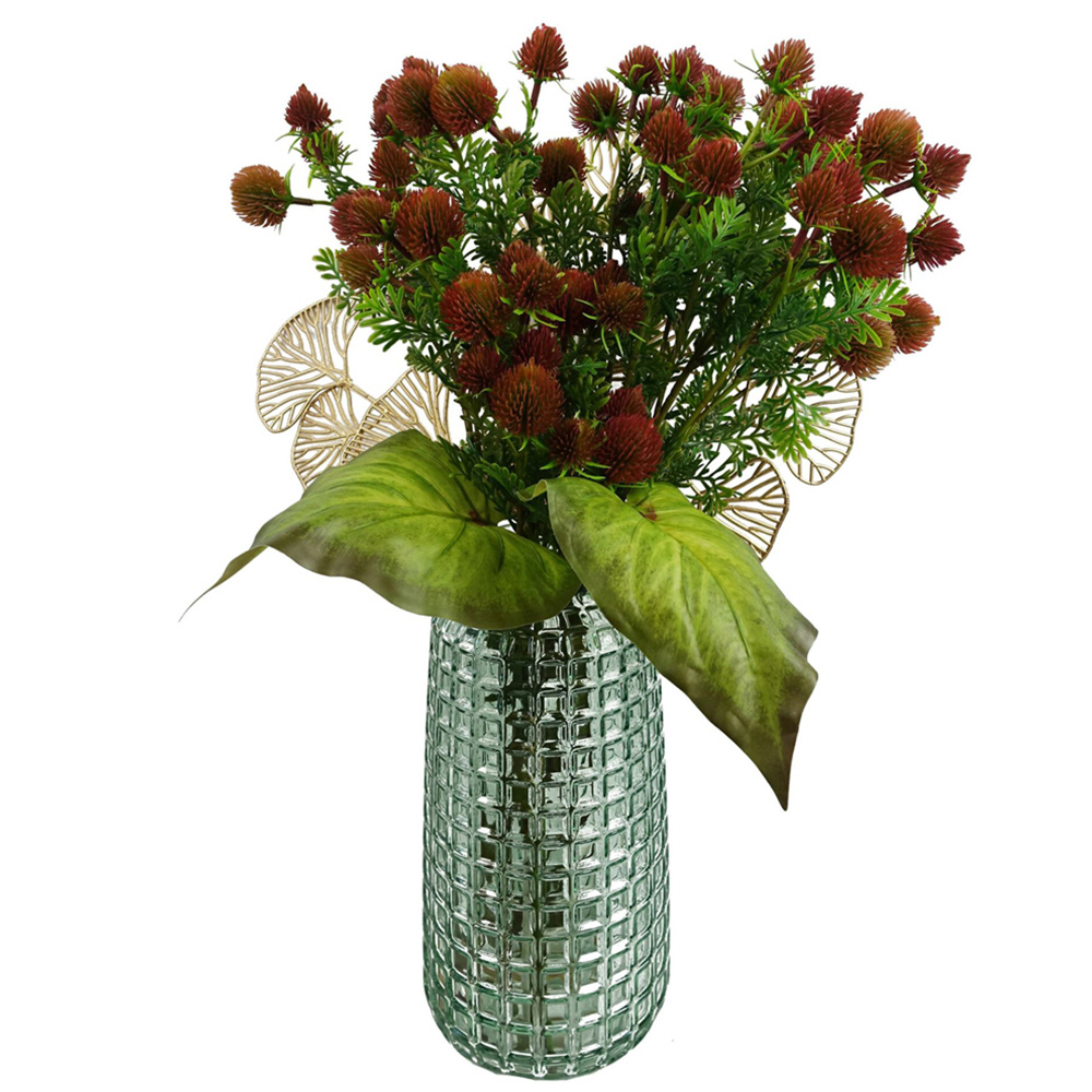 Leaf Red Craspedia Single Stem Artificial Flower 6 Pack Image 2