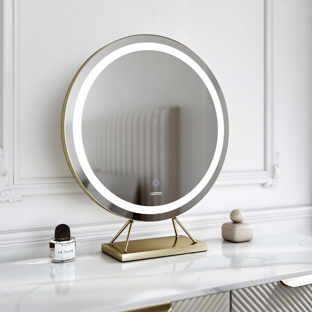 CARME Home Lillia Gold Frameless Touch Sensor LED Light Mirror 50cm Image 6