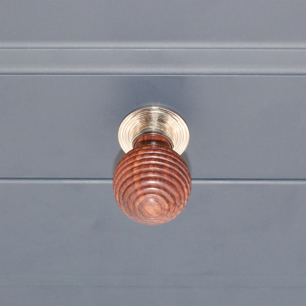 Spira Brass Rosewood Preston Polished Nickel Cupboard Knob 38mm Image 2
