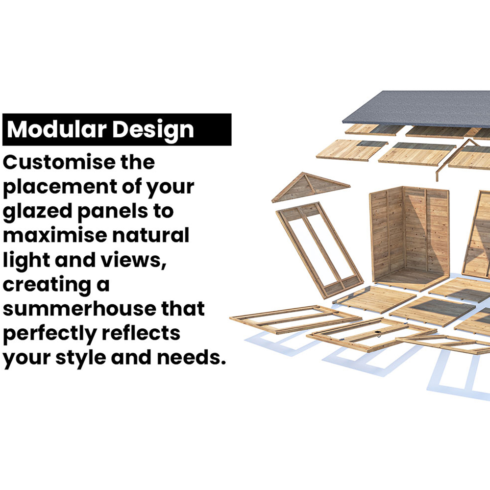 Dunster House RagePanda 8 x 13ft Modular Brown Superfelt Apex Summerhouse Image 5