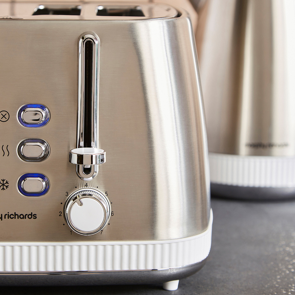 Morphy Richards Mexborough 242903 White Trim Stainless Steel 4 Slice Toaster Image 4