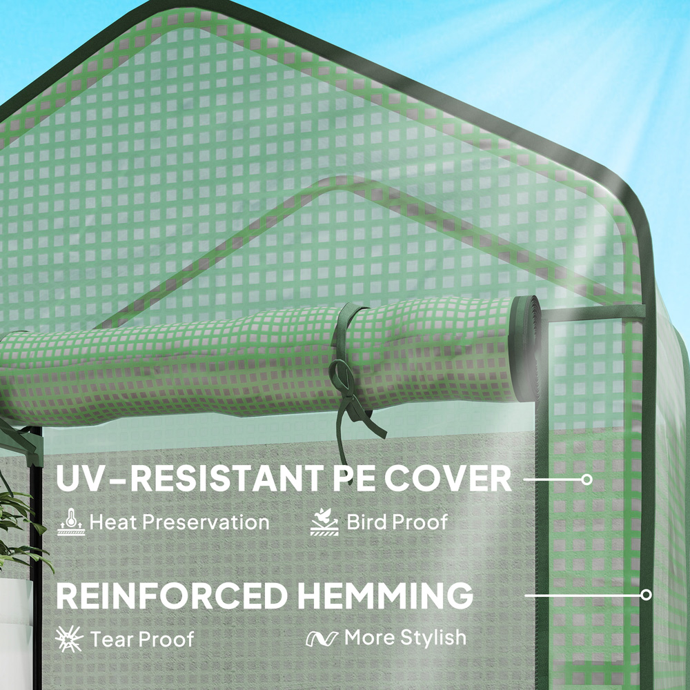 Outsunny Green PE 3 x 1.6ft 5-Tier Widened Greenhouse Image 5