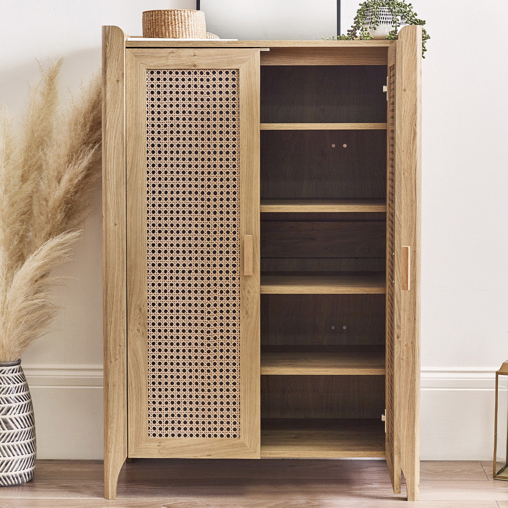 Julian Bowen Sydney 2 Door Rattan Effect Shoe Cabinet Image 9