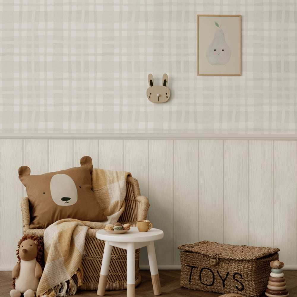 Holden Decor Ivy Plaid Warm Grey Wallpaper Image 3