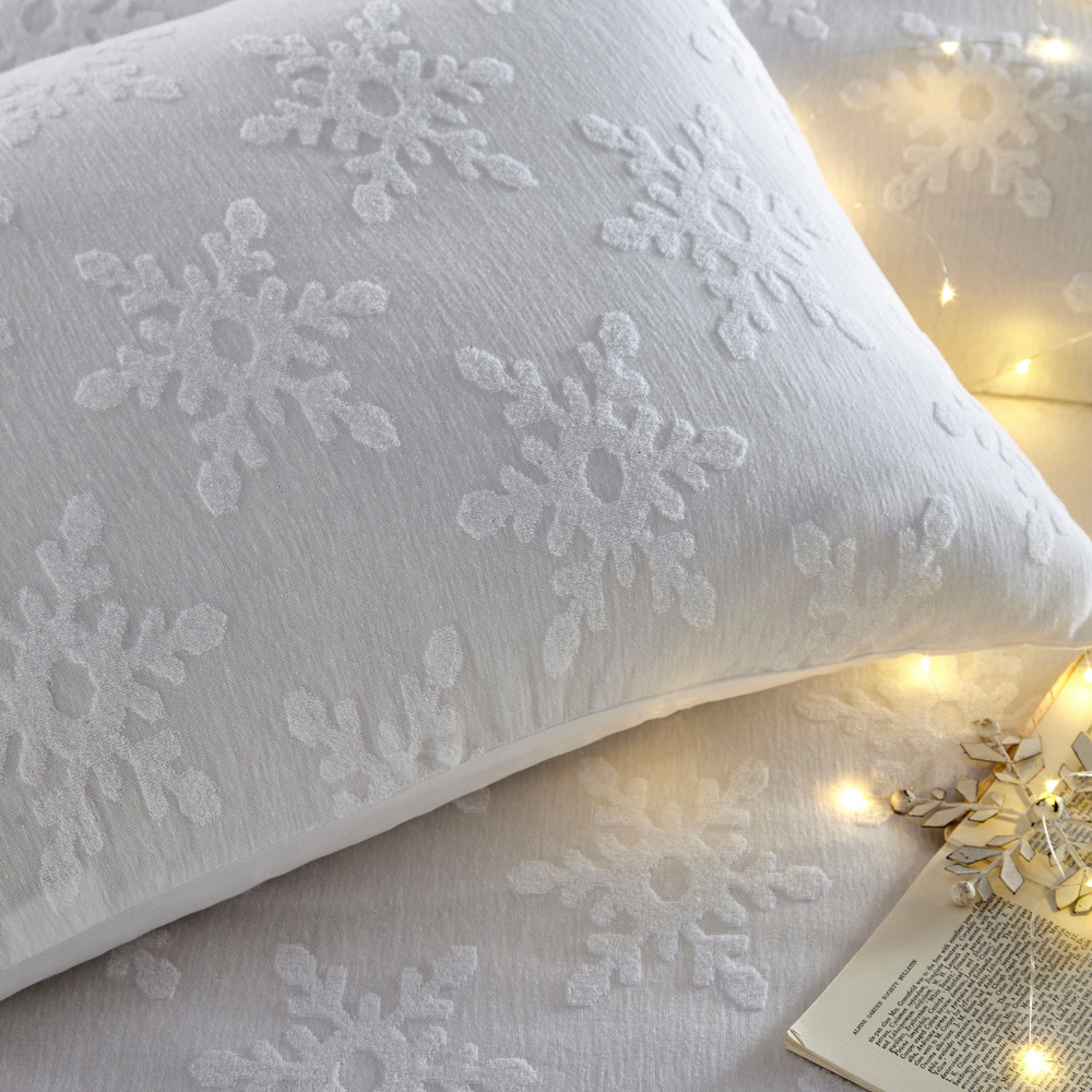 furn. Snowflake Double White Duvet Cover Set Image 3