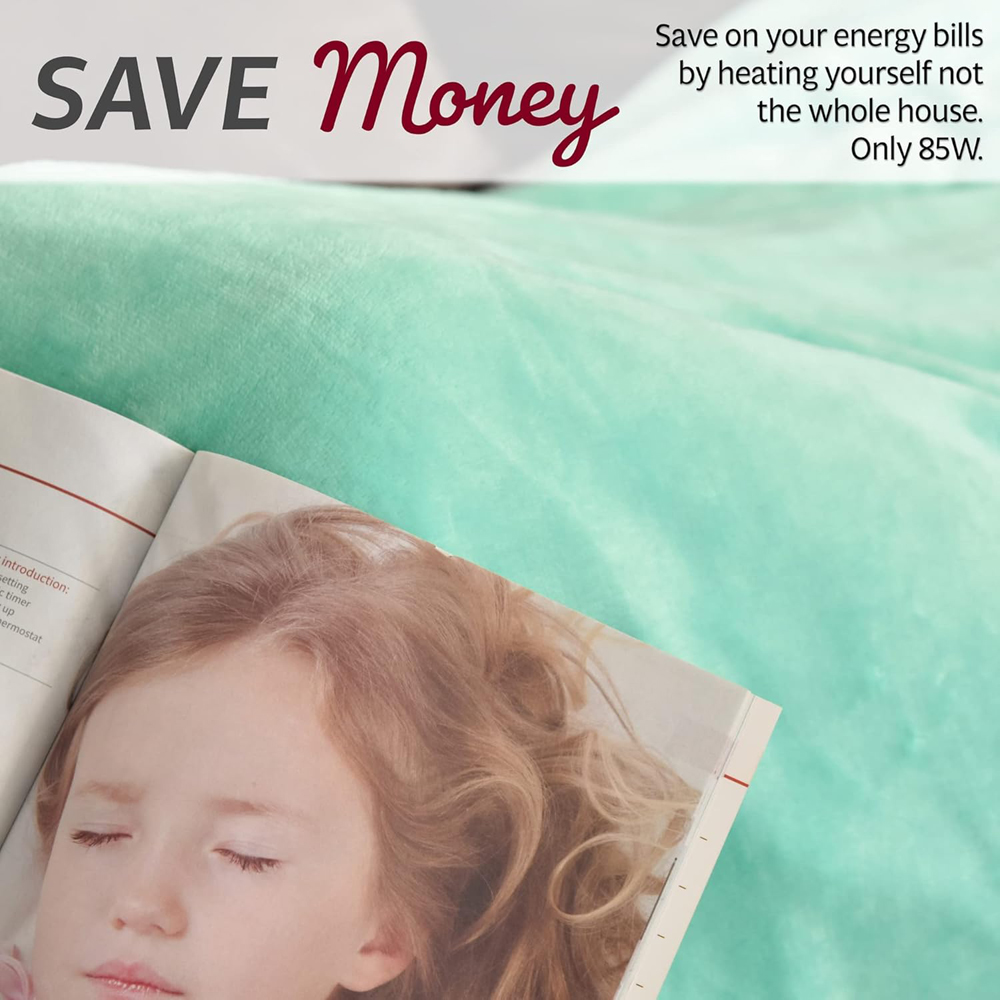 GlamHaus Dark Lucite Green Heated Blanket 160 x 130cm Image 8