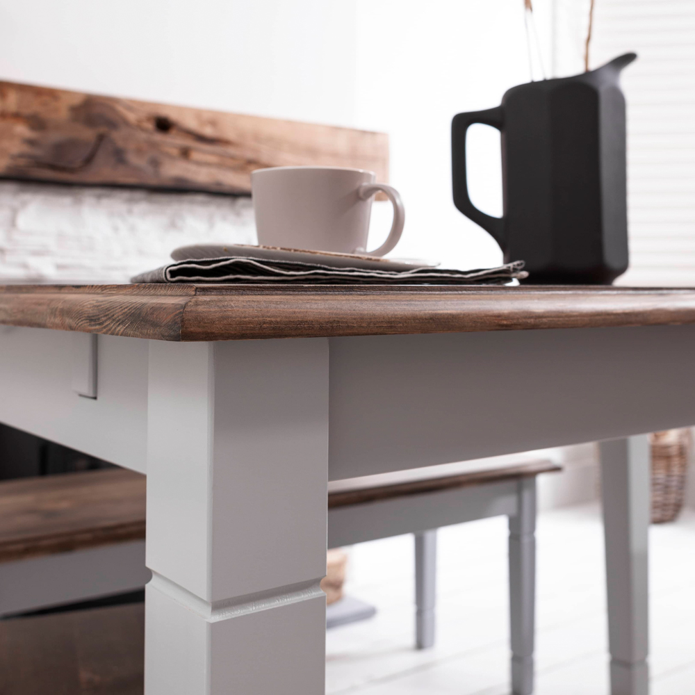 Noa and Nani Canterbury Grey and Dark Pine Hallway Bench 157cm Image 3
