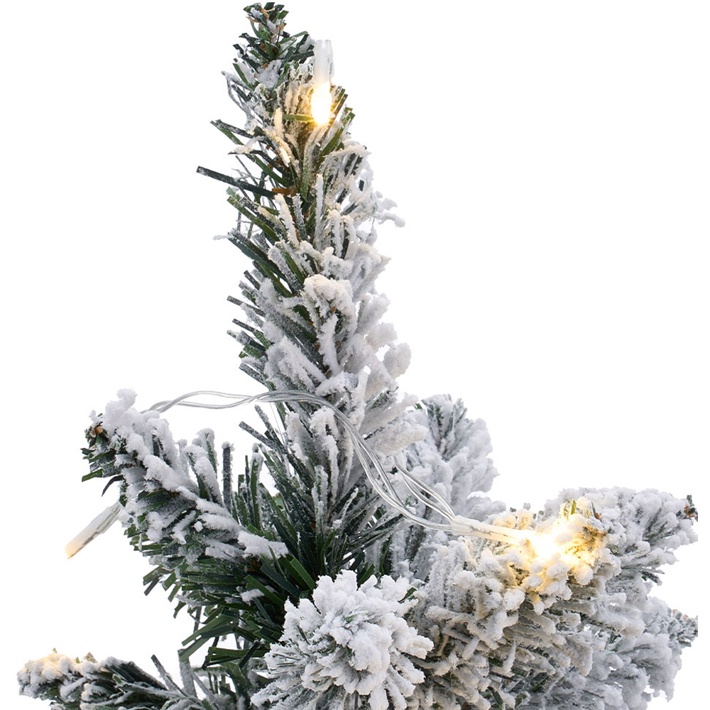 Living and Home Mini Frosted Artificial Christmas Tree with LED String Lights 1.8ft Image 4