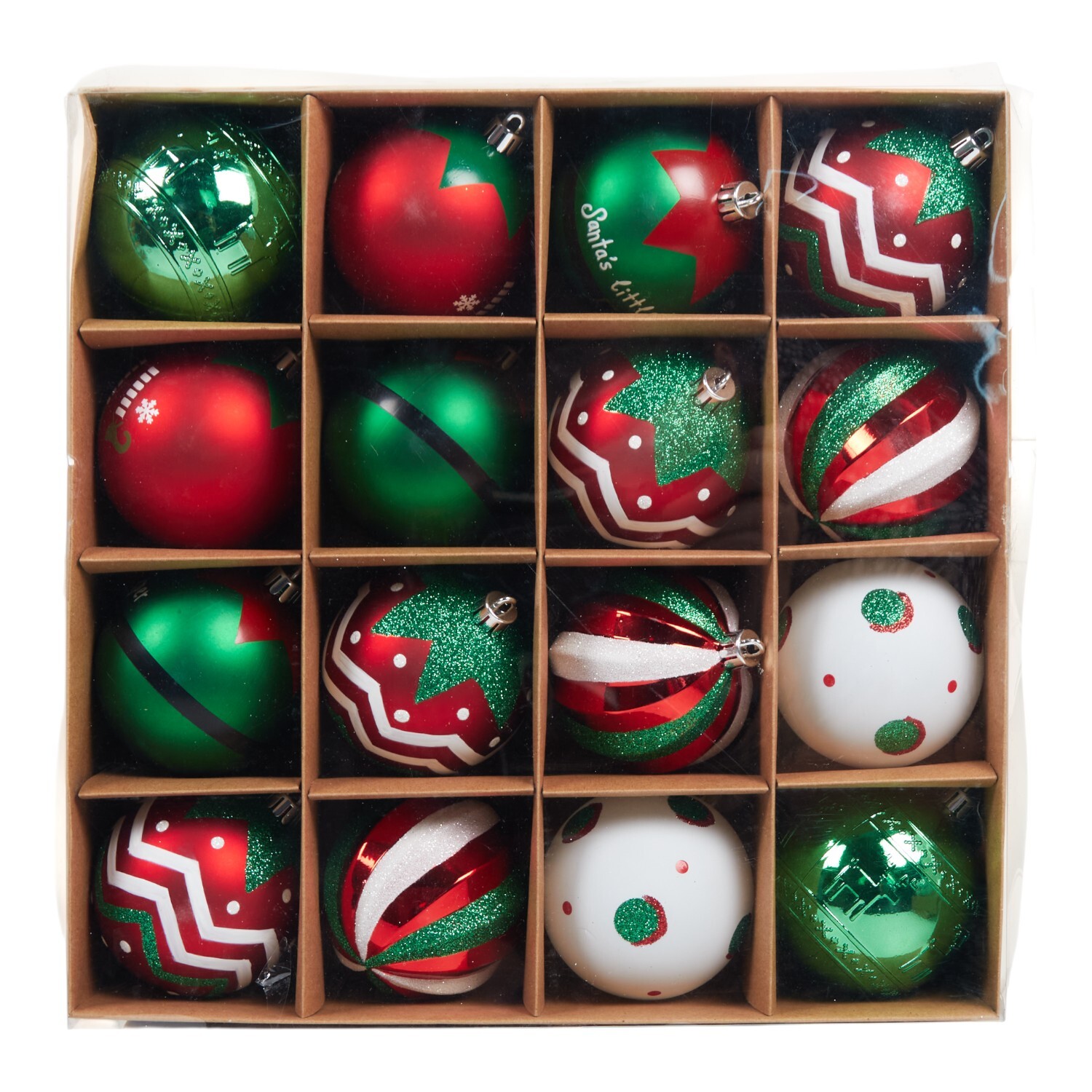 Pack of 16 Elf Candy Cane Baubles Green Image 2