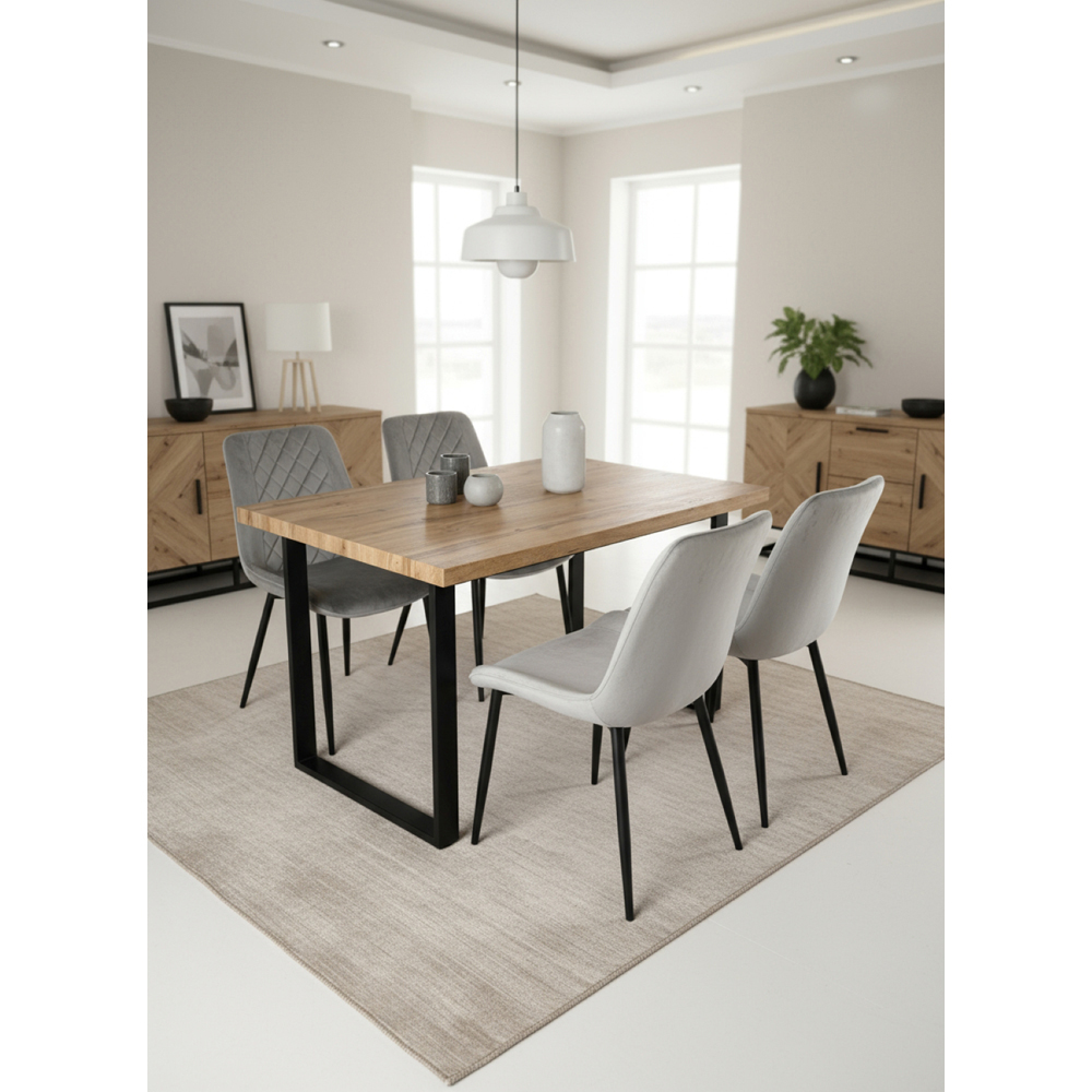 Indoor Living Colorado Amelia 4 Seater Dining Table Grey and Natural Image 9