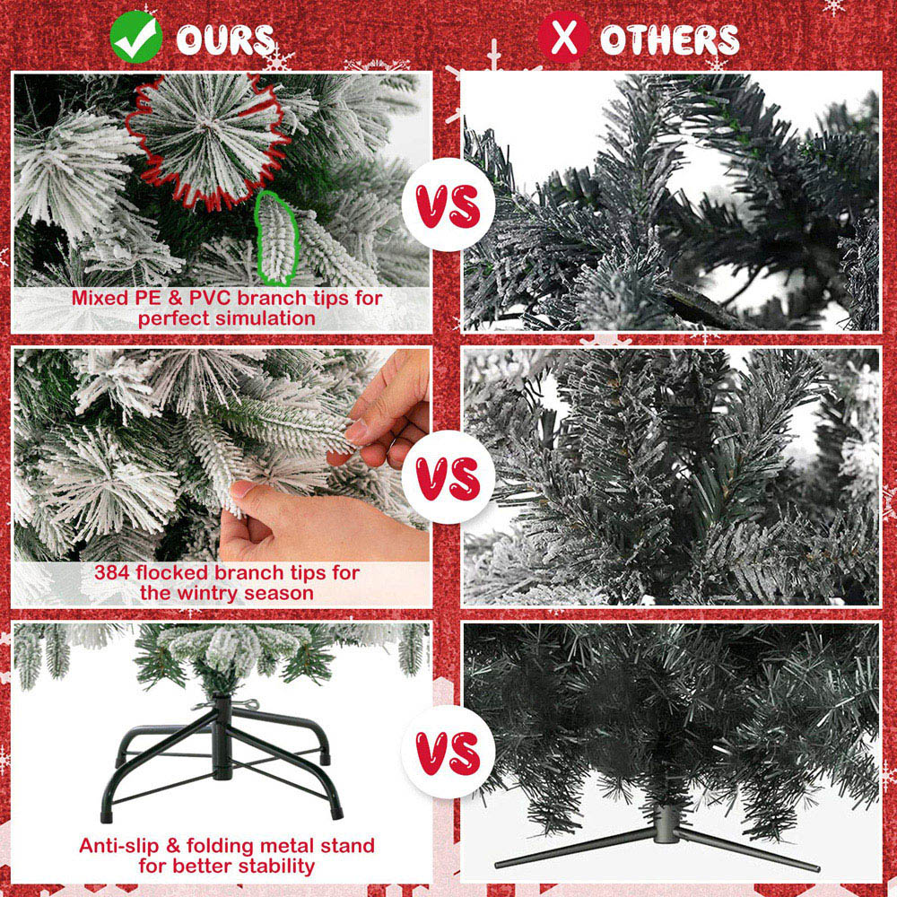 Costway Pre Lit Warm White LED Artificial Christmas Tree 4.5ft Image 8