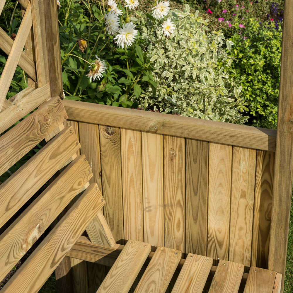 Rowlinson Salisbury 2 Seater Natural Arbour with Slatted Roof Image 3