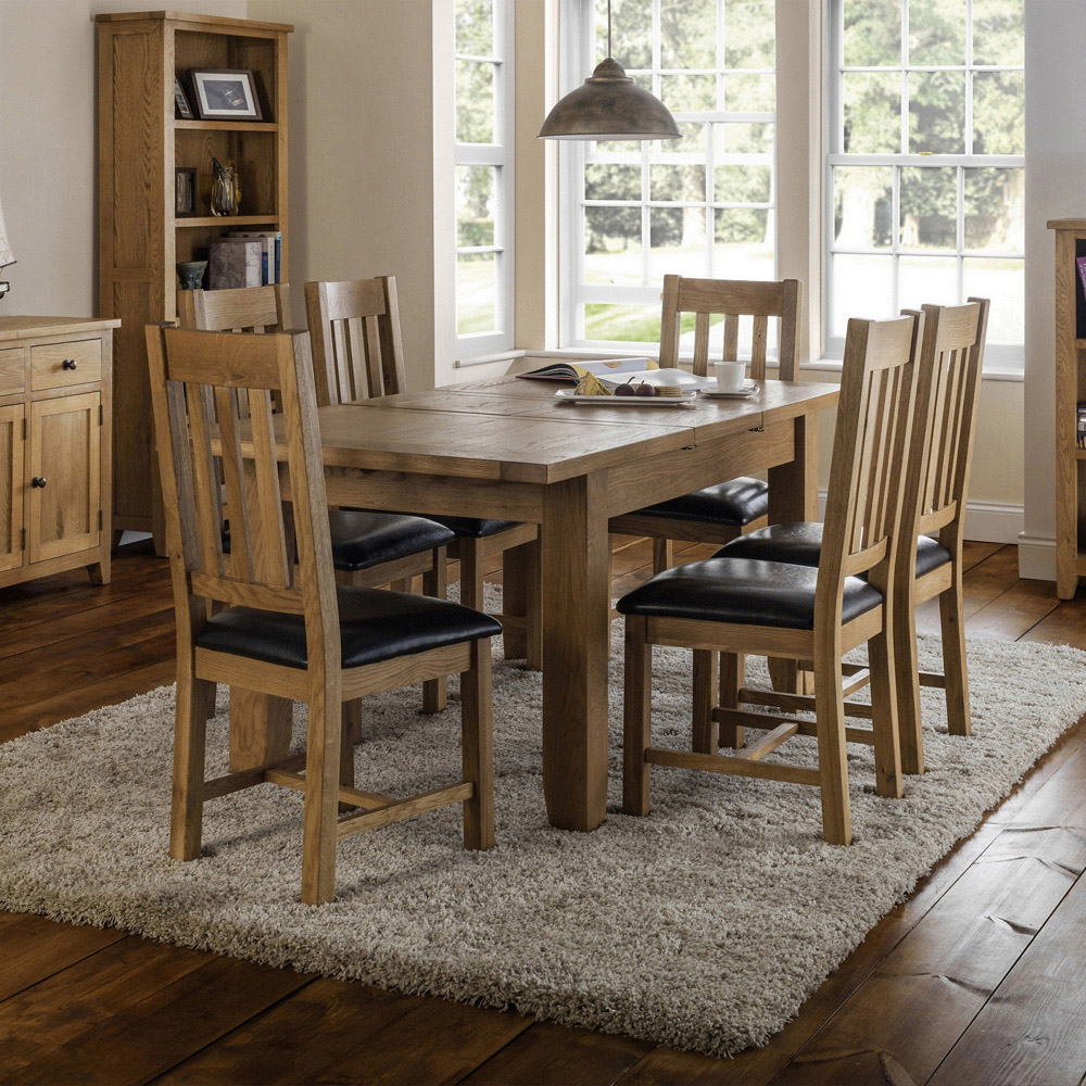 Julian Bowen Astoria 6 Seater Extending Dining Set Waxed Oak Image 9