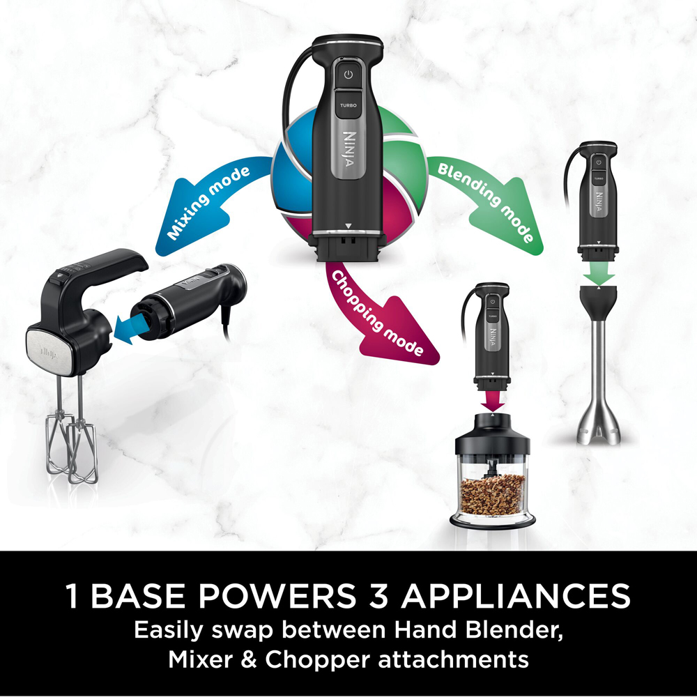 Ninja CI100UK Foodi 3-in-1 Hand Blender Mixer and Chopper 700ml Image 8