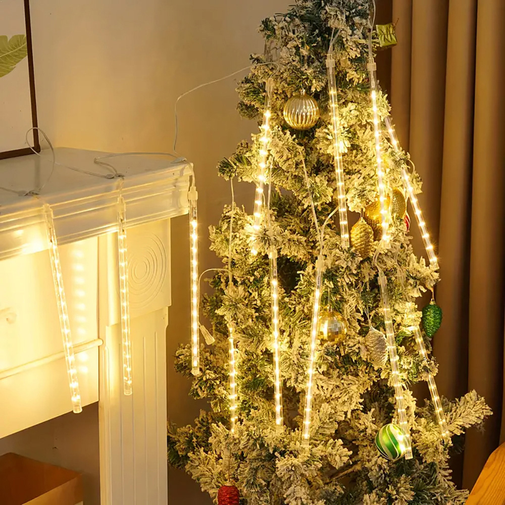 Solar-Powered Meteor Shower String Lights with Remote Control Image 5