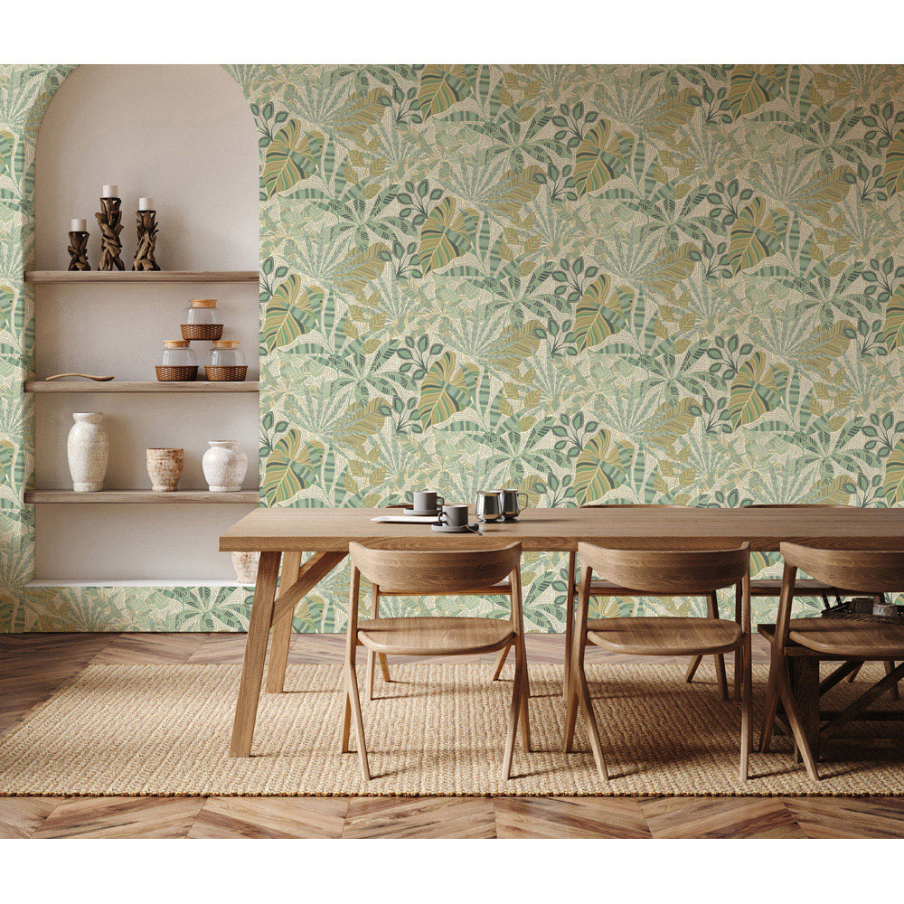 Esselle Home Kirra Leaf Citrus and Green Wallpaper Image 6