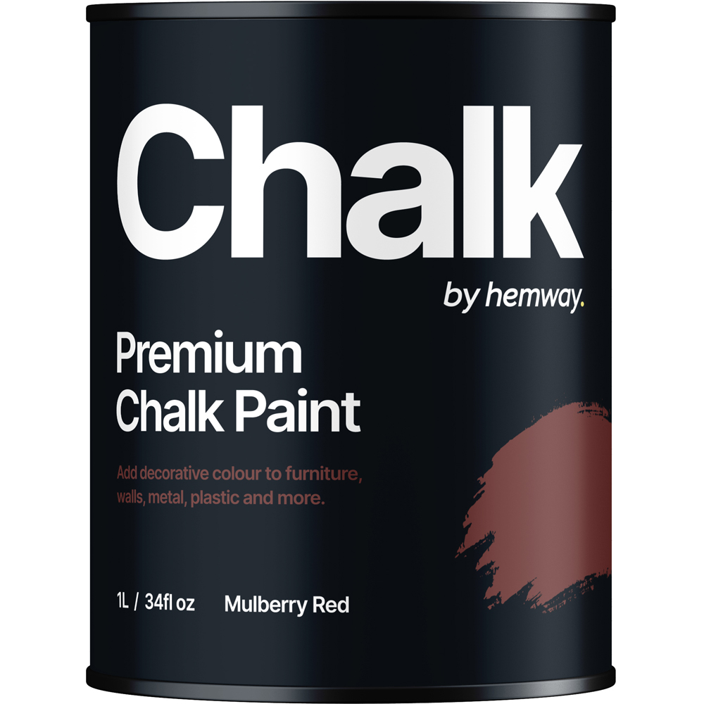 Hemway Mulberry Red Furniture and Walls Matt Chalk Paint 1L Image 2