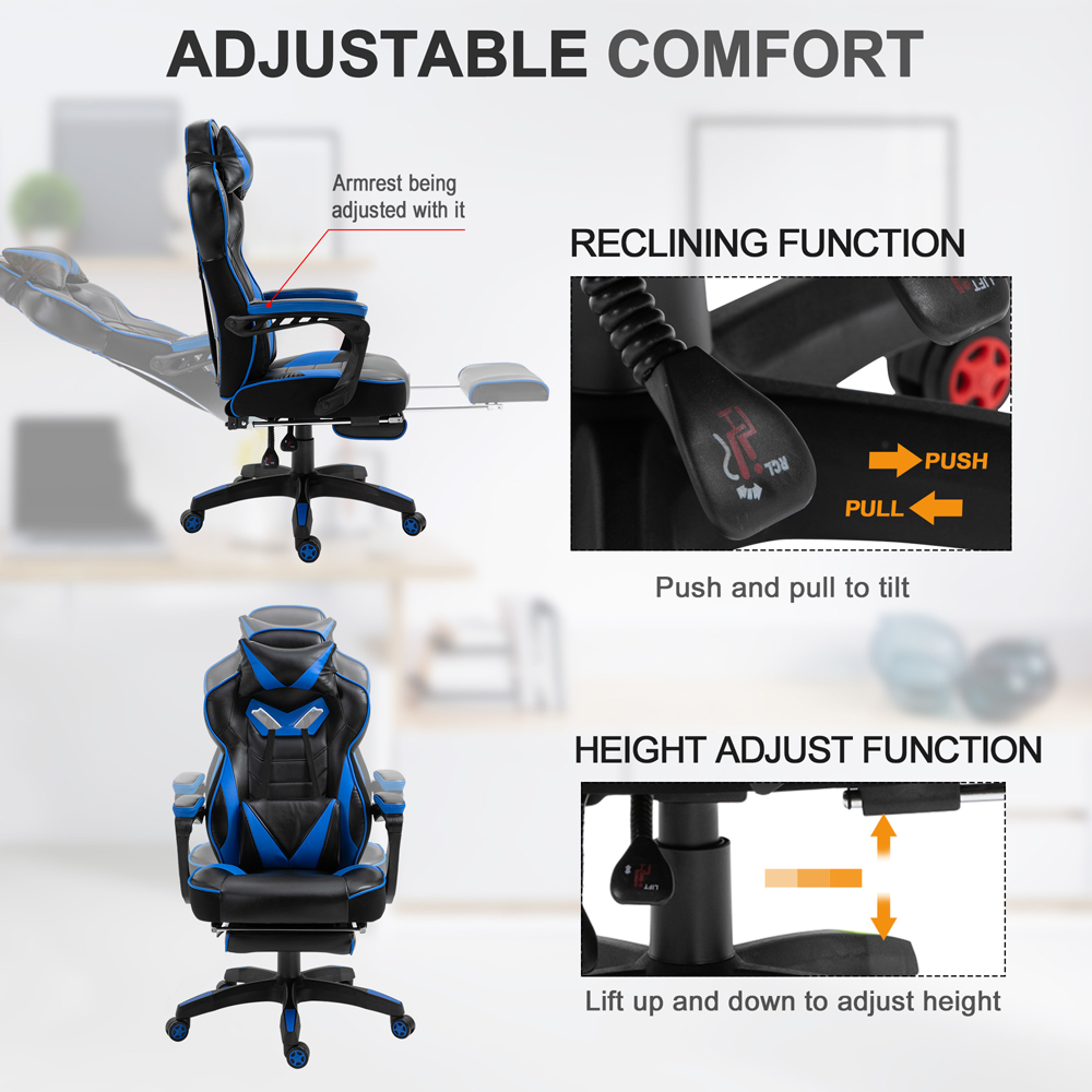 Portland Blue Racing Gaming Chair Image 7