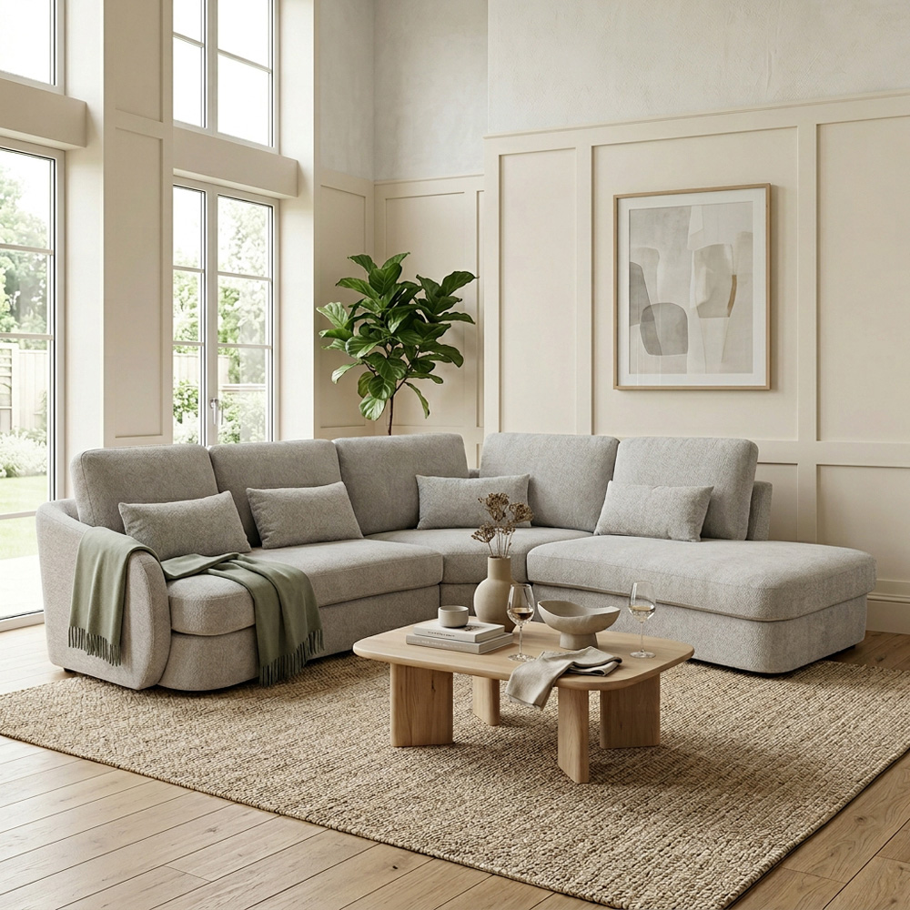 Mabel Corner Sofa Cream Right-hand Image 3