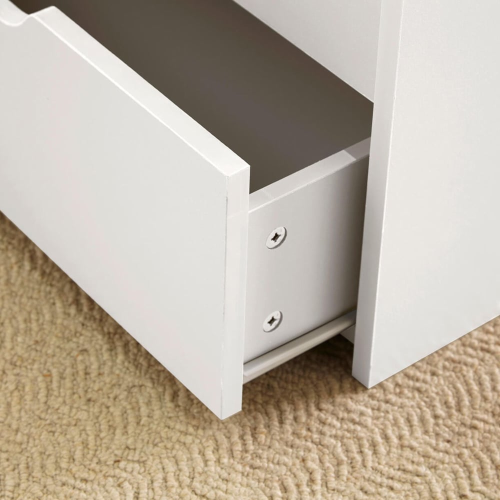 Home Source Bruges 2 Drawer Single Shelf White Lift Up Coffee Table Image 5