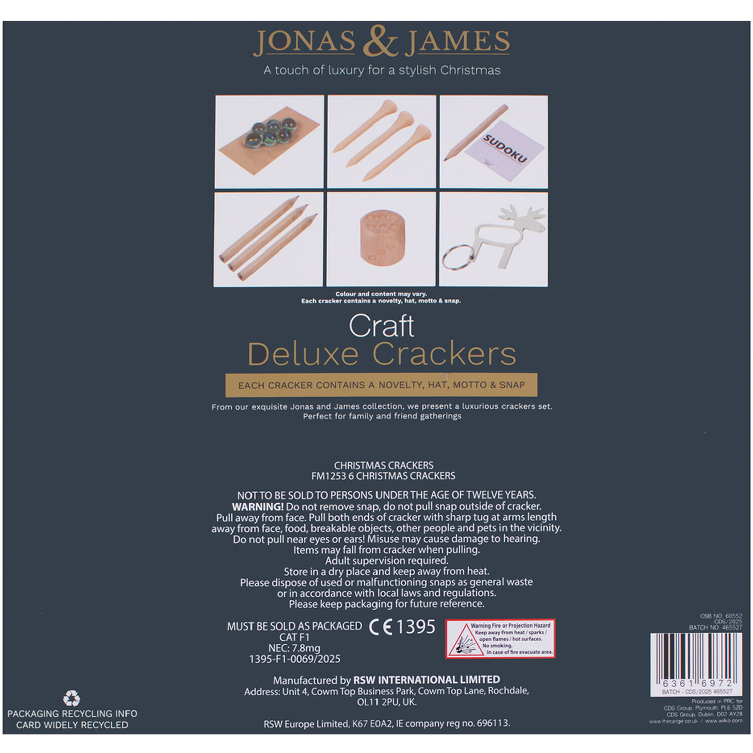 Pack of 6 Craft Deluxe Crackers Cream Image 3