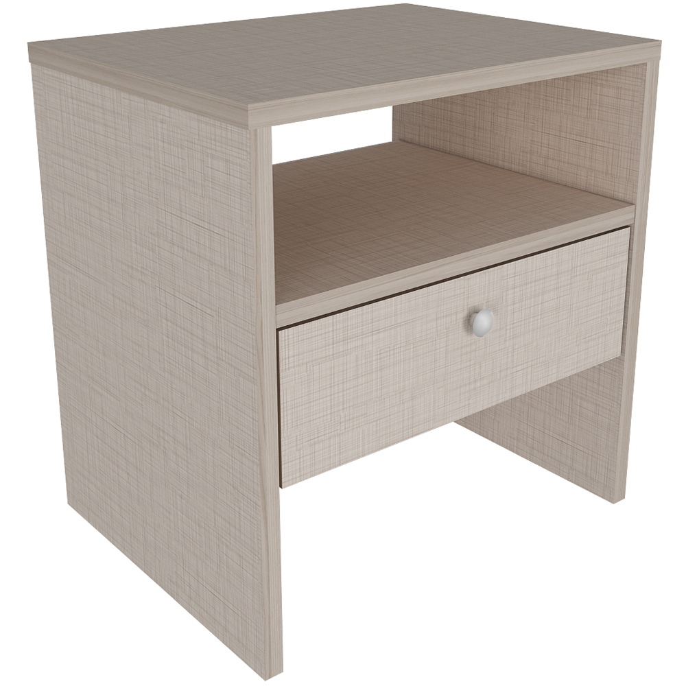 Decorotika Nova Single Drawer Single Shelf Beige Bedside Table Image 2