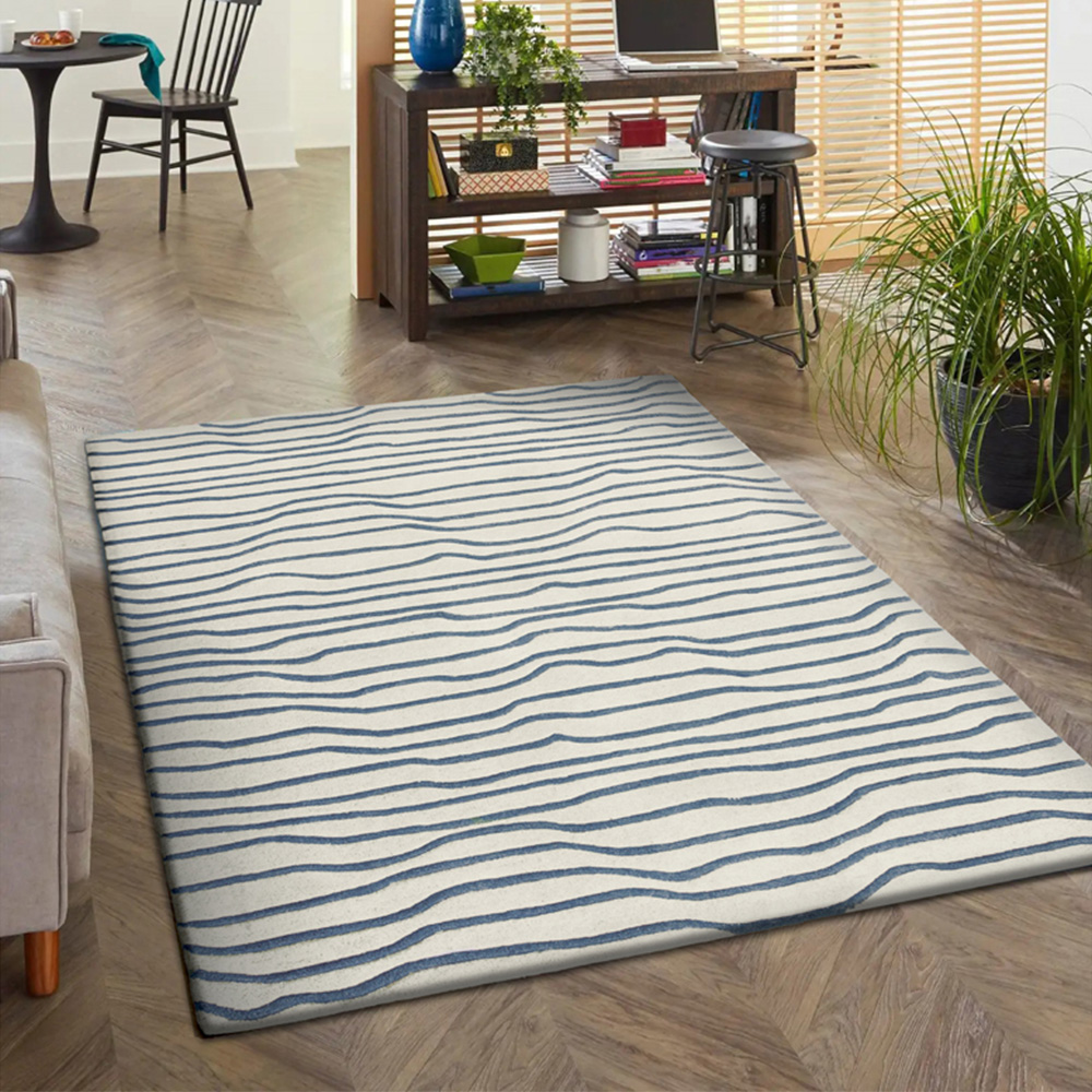 Esselle Home Aura Dune Natural and Blue Rug 160 x 230cm Image 2