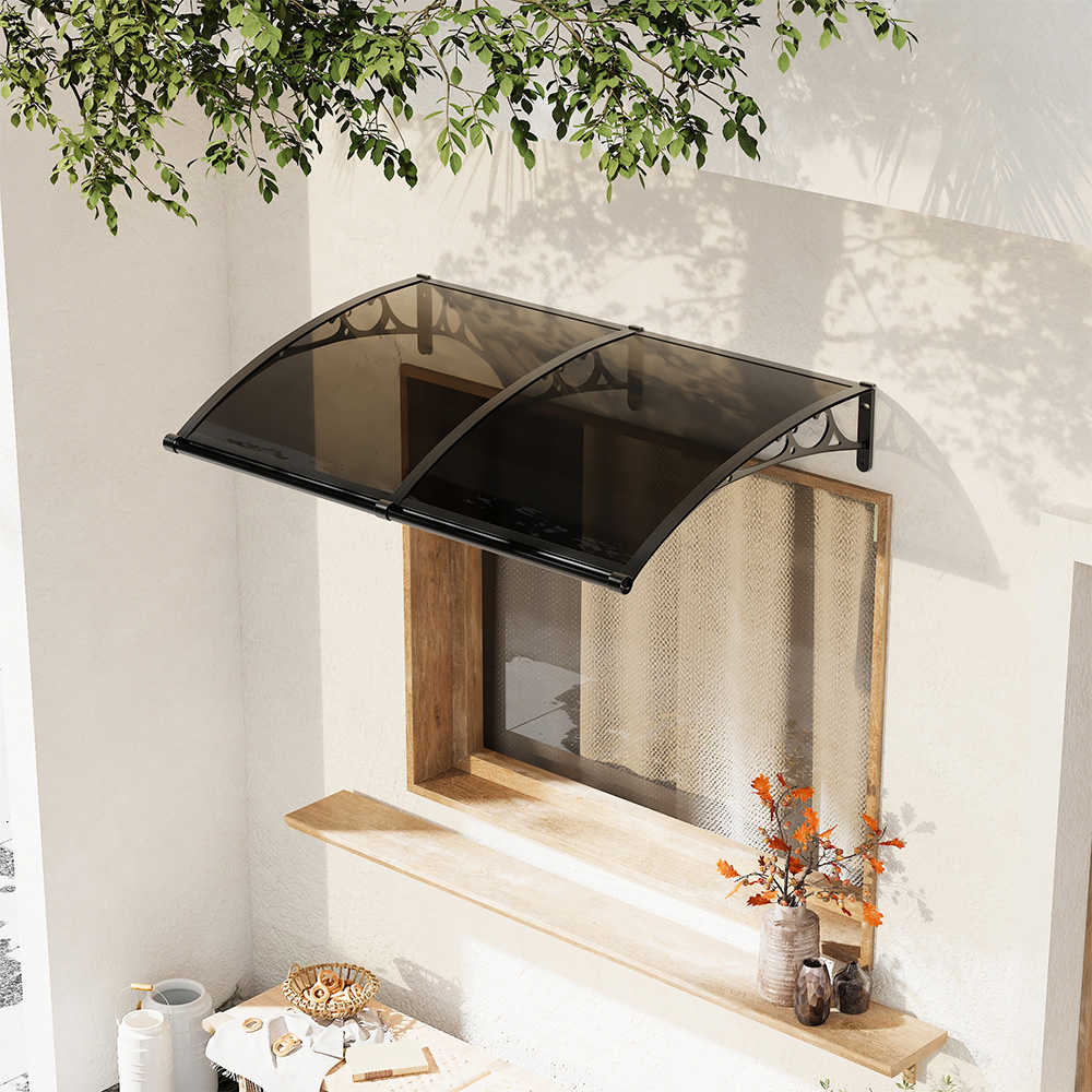 Living and Home Dark Grey Curved Door and Window Canopy 1.6 x 1.0m Image 7