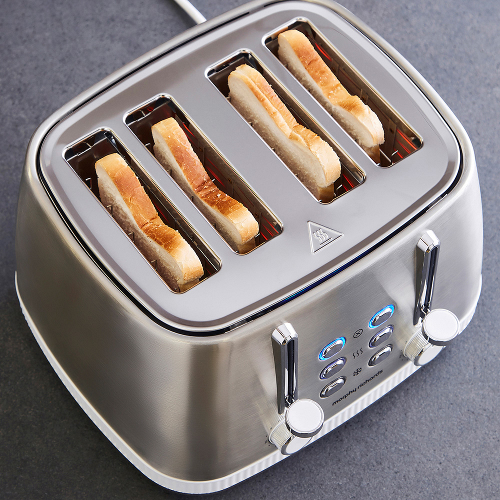Morphy Richards Mexborough 242903 White Trim Stainless Steel 4 Slice Toaster Image 9