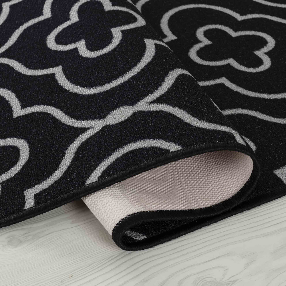 Desire Rugs Havana Black Quatrefoil Anti Slip Door Mat 60 x 40cm Image 3